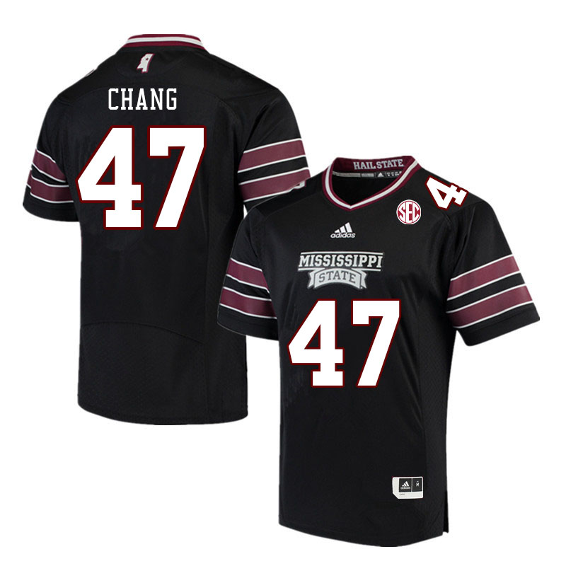 Men #47 Ethan Chang Mississippi State Bulldogs College Football Jerseys Stitched Sale-Black - Click Image to Close